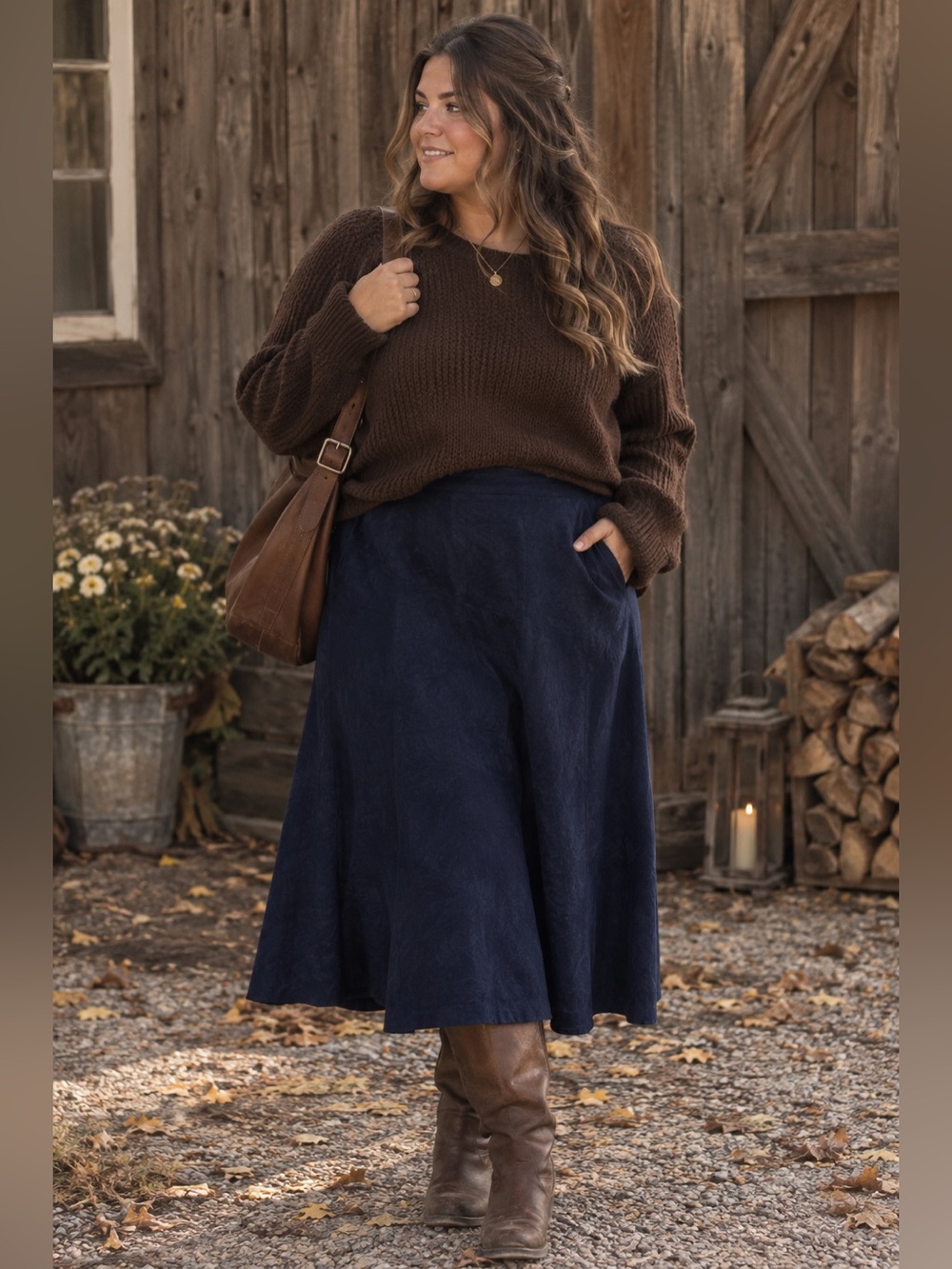 81.) TanJay - Classic Navy Midi Skirt